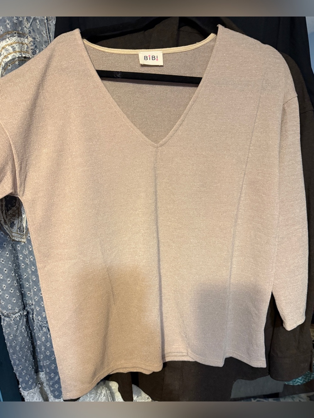#1495 NWT BiBi light weight cream sweater